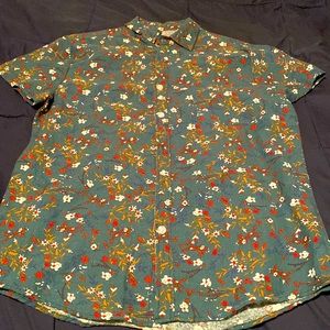 SHEIN green floral shirt